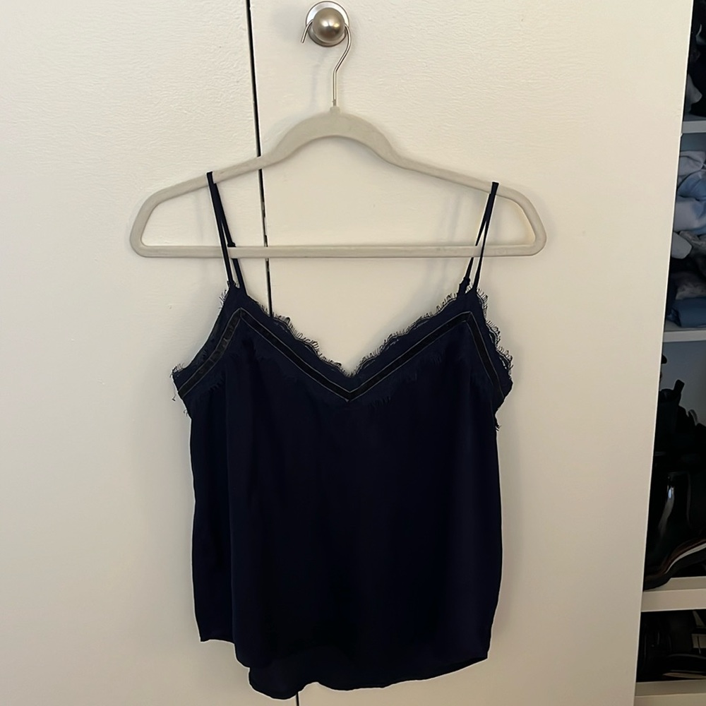 Navy blue and black lace Abound camisole